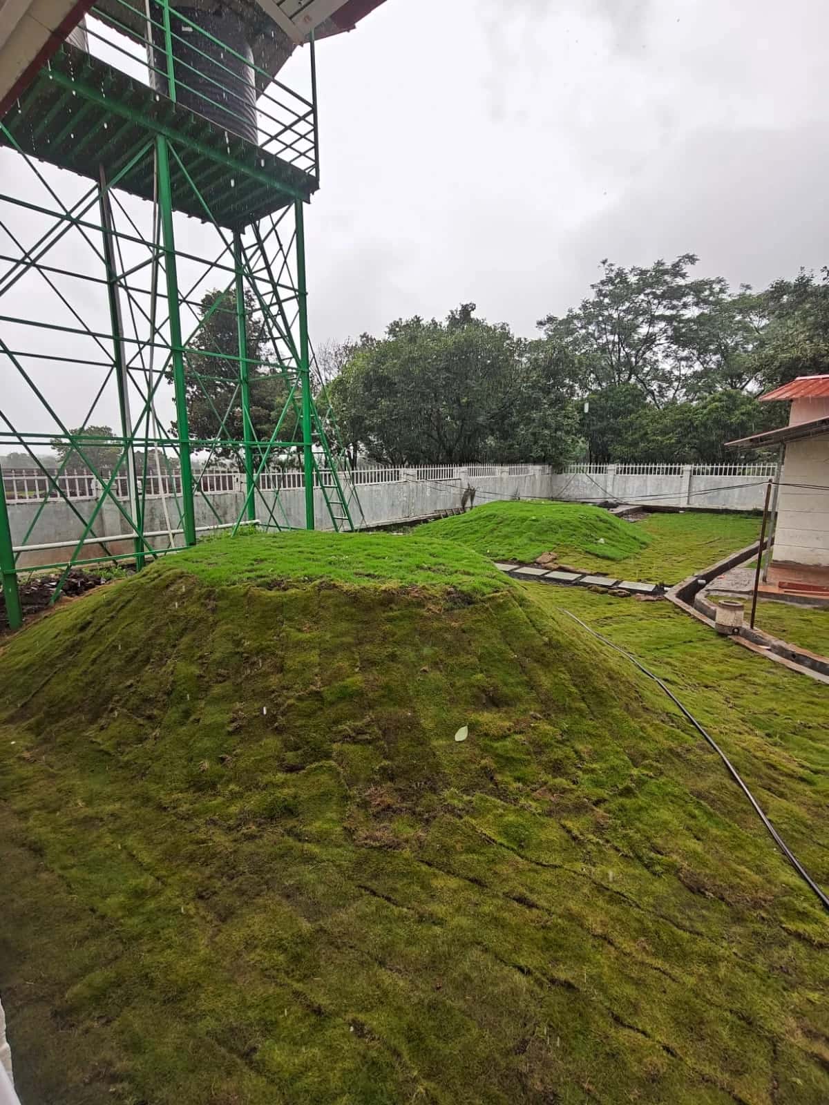 Lush garden with architecture in Raigad
